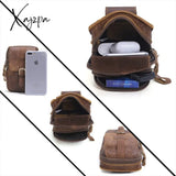 Xajzpa - Men Cowhide Leather Waist Bag Classic Texture Creative Delicate Design Chic Business Solid