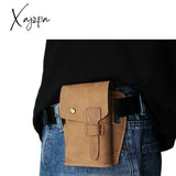 Xajzpa - Men Crazy Horse Skin Universal Leather Waist Bag Belt Clip Holster Fanny Pack Durable