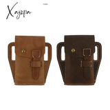 Xajzpa - Men Crazy Horse Skin Universal Leather Waist Bag Belt Clip Holster Fanny Pack Durable