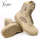 Xajzpa - Men Desert Tactical Military Boots Mens Work Safty Shoes Special Force Waterproof Army