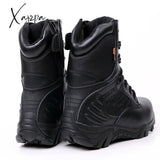 Xajzpa - Men Desert Tactical Military Boots Mens Work Safty Shoes Special Force Waterproof Army