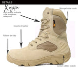 Xajzpa - Men Desert Tactical Military Boots Mens Work Safty Shoes Special Force Waterproof Army