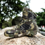 Xajzpa - Men Desert Tactical Military Boots Mens Work Safty Shoes Special Force Waterproof Army