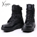 Xajzpa - Men Desert Tactical Military Boots Mens Work Safty Shoes Special Force Waterproof Army