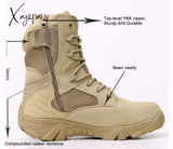 Xajzpa - Men Desert Tactical Military Boots Mens Work Safty Shoes Special Force Waterproof Army