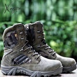 Xajzpa - Men Desert Tactical Military Boots Mens Work Safty Shoes Special Force Waterproof Army