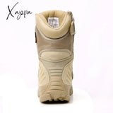 Xajzpa - Men Desert Tactical Military Boots Mens Work Safty Shoes Special Force Waterproof Army