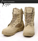 Xajzpa - Men Desert Tactical Military Boots Mens Work Safty Shoes Special Force Waterproof Army