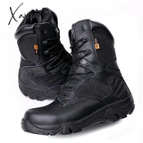 Xajzpa - Men Desert Tactical Military Boots Mens Work Safty Shoes Special Force Waterproof Army