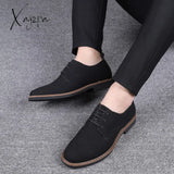 Xajzpa - Men Dress Shoes Fashion Oxford Leather Comfortable Formal For Sneakers Male Flat Footwear