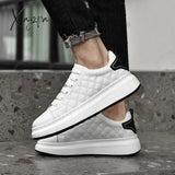 Xajzpa - Men Genuine Leather Casual White Shoes Mens Spring Slip On Lazy Shoe Fashion Breathable