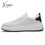 Xajzpa - Men Genuine Leather Casual White Shoes Mens Spring Slip On Lazy Shoe Fashion Breathable