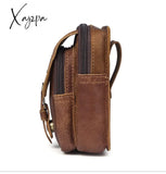 Xajzpa - Men Genuine Leather Fanny Waist Bag Cell/Mobile Phone Pocket S713-40 Belt Bum Pouch Pack