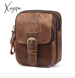 Xajzpa - Men Genuine Leather Fanny Waist Bag Cell/Mobile Phone Pocket S713-40 Belt Bum Pouch Pack