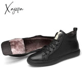 Xajzpa - Men Genuine Leather Shoes Simple Flats Velvet1 / 6