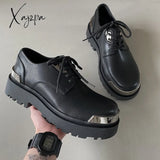 Xajzpa - Men Harajuku Korean Man Leather Couple Shoes Streetwear Fashion Casual Thick Platform