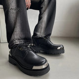 Xajzpa - Men Harajuku Korean Man Leather Couple Shoes Streetwear Fashion Casual Thick Platform