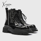 Xajzpa - Men Harajuku Korean Man Leather Couple Shoes Streetwear Fashion Casual Thick Platform