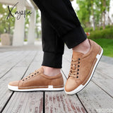 Xajzpa - Men Leather Casual Shoes Sneakers Autumn Brand Mens Suede Comfortable Flat Male Footwear