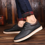 Xajzpa - Men Leather Casual Shoes Summer Brand Comfortable Flat For Trendy Sneaker Oxfords