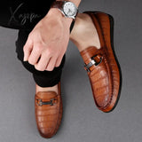 Xajzpa - Men Loafers Real Leather Shoes Fashion Boat Brand Casual Male Flat New Big Size 45 C4