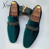 Xajzpa - Men Loafers Shoes Faux Suede Leather Low Heel Casual Vintage Slip-On Fashion Classic Male