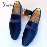 Xajzpa - Men Loafers Shoes Faux Suede Leather Low Heel Shoes Casual Shoes Vintage Slip-on Fashion Shoes Classic Male Shoes