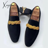 Xajzpa - Men Loafers Shoes Faux Suede Leather Low Heel Casual Vintage Slip-On Fashion Classic Male