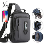 Xajzpa - Men Nylon Backpack Rucksack Cross Body Shoulder Bags Military Travel Male Fashion Messenger Chest Pack Bag Knapsack 4 USES