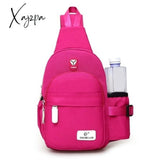 Xajzpa - Men Nylon Outdoor Sport Shoulder Small Bag Crossbody Chest Pack Backpack Canvas Usb