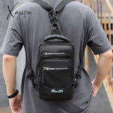 Xajzpa - Men Nylon Rucksack Daypack Messenger Bag With Usb Charging Port Male Fashion Knapsack