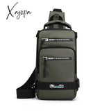 Xajzpa - Men Nylon Rucksack Daypack Messenger Bag With Usb Charging Port Male Fashion Knapsack