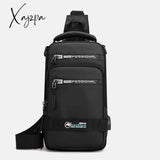 Xajzpa - Men Nylon Rucksack Daypack Messenger Bag With Usb Charging Port Male Fashion Knapsack