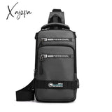 Xajzpa - Men Nylon Rucksack Daypack Messenger Bag With Usb Charging Port Male Fashion Knapsack