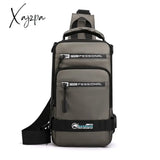 Xajzpa - Men Nylon Rucksack Daypack Messenger Bag With Usb Charging Port Male Fashion Knapsack