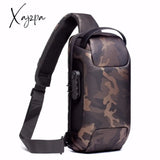 Xajzpa - Men Oxford Sling Backpack Rucksack Knapsack Bags With Usb Charge Port Anti-Theft Travel