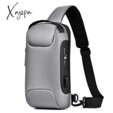 Xajzpa - Men Oxford Sling Backpack Rucksack Knapsack Bags With Usb Charge Port Anti-Theft Travel