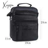 Xajzpa - Men Pu Leather Briefcases High Quality Cowhide Handbags Male Zipper Messenger Bags For