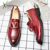 Xajzpa - Men Pu Leather Fashion Shoes Low Heel Fringe Dress Brogue Spring Ankle Boots Vintage