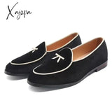 Xajzpa - Men Pu Leather Shoes Low Heel Fringe Dress Brogue Spring Ankle Boots Vintage Classic Male