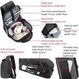 Xajzpa - Men Pvc Multifunctional Shoulder Bags Travel Pack Waterproof Usb Sling Chest Bag Messenger