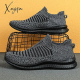 Xajzpa - Men Shoes Lightweight Sneakers Fashion Casual Walking Breathable Slip On Wear-Resistant