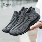 Xajzpa - Men Shoes Lightweight Sneakers Fashion Casual Walking Breathable Slip On Wear-Resistant