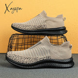 Xajzpa - Men Shoes Lightweight Sneakers Fashion Casual Walking Breathable Slip On Wear-Resistant