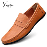 Xajzpa - Men Shoes Loafers Leather Casual Handmade Moccasins Comfortable Driving Sneakers Male