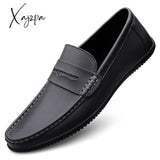 Xajzpa - Men Shoes Loafers Leather Casual Handmade Moccasins Comfortable Driving Sneakers Male