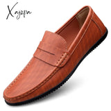 Xajzpa - Men Shoes Loafers Leather Casual Handmade Moccasins Comfortable Driving Sneakers Male