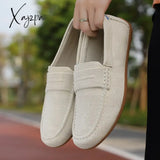 Xajzpa - Men Shoes Loafers Luxury Trendy 2023 Casual Slip On Formal Summer Moccasins Mesh Black