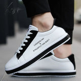 Xajzpa - Men Shoes Sneakers Comfortable Flats White Casual Leather Tenis Fall Male Lace Up Walking