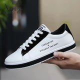 Xajzpa - Men Shoes Sneakers Comfortable Flats White Casual Leather Tenis Fall Male Lace Up Walking